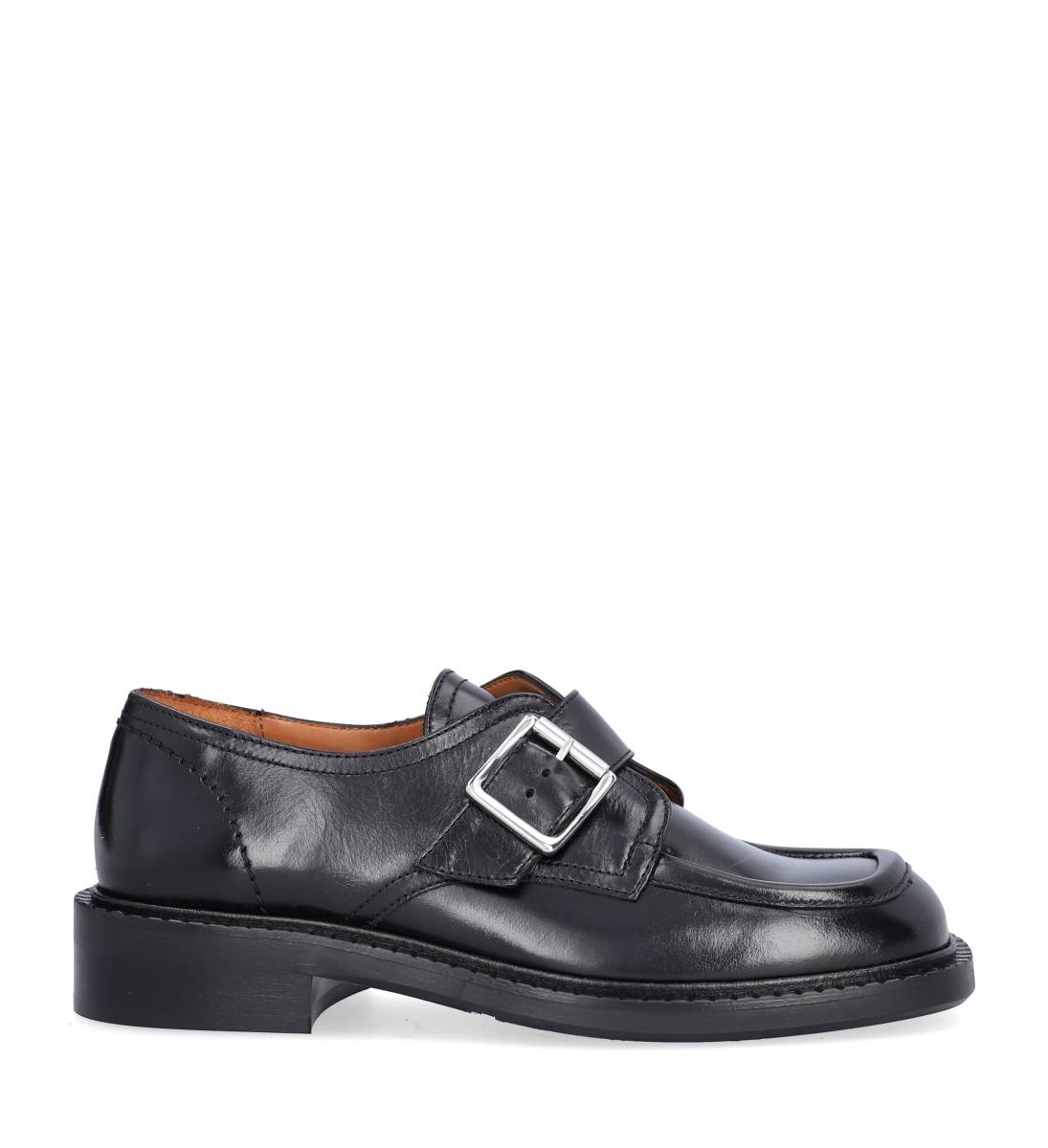 A9020 loafer med rem - Black calf 80